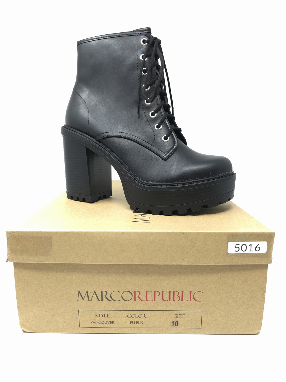 ✨ Marco Republic "Vancouver" Combat Platform Heeled Boots ✨ 10